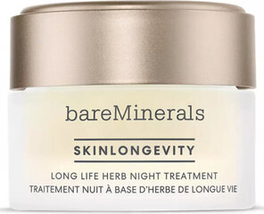 Nakts sejas krēms Bareminerals Skinlongevity Long Life Herb Night Treatment, 50 ml цена и информация | Наносите на чистую кожу лица. Подержите около 10-15 минут и смойте водой. | 220.lv