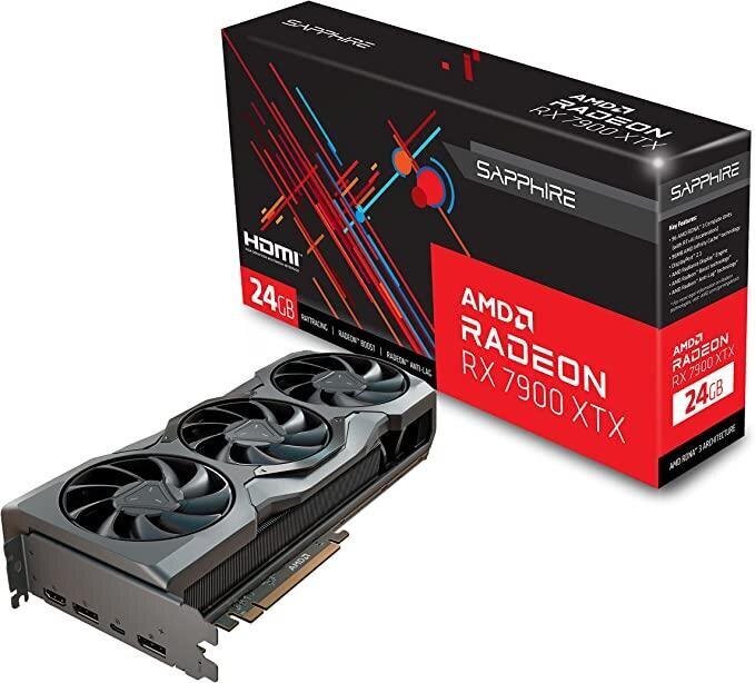 Grafikas karte|SAPPHIRE|AMD Radeon RX 7900 XTX|24 GB|GDDR6|384 bit|PCIE 4.0 16x|GPU 2300 MHz|1xHDMI|2xDisplayPort|1xUSB-C|21322-01-20G cena un informācija | Videokartes (GPU) | 220.lv