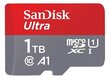 SanDisk 1TB Ultra microSDXC UHS-I with Adapter - Up to 150MB/s, C10, U1, Full HD, A1, SDSQUAC-1T00-GN6MA cena un informācija | Atmiņas kartes mobilajiem telefoniem | 220.lv