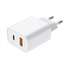 Зарядное устройство PRESTICO F11 USB-A+USB-C QC+PD 20Вт, белое цена и информация | Зарядные устройства для телефонов | 220.lv