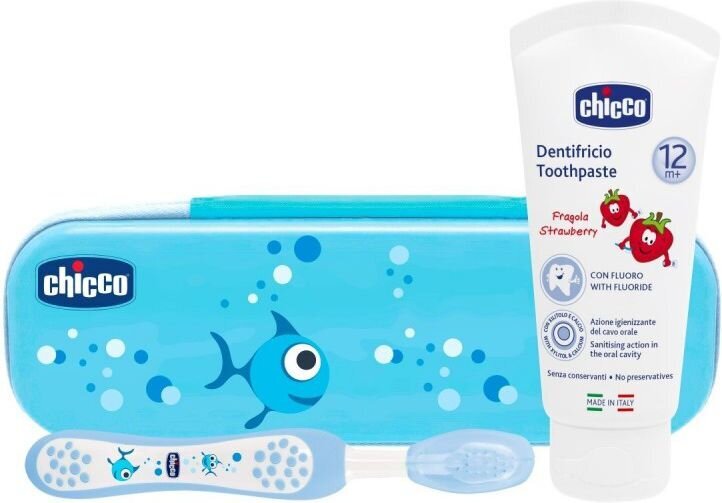 Fluora zobu pastas un zobu birstes komplekts bērniem Chicco cena un informācija | Zobu pastas, birstes | 220.lv