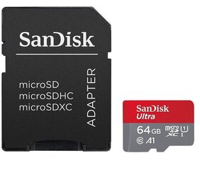 SanDisk Ultra microSDXC A1 64GB 100MBs цена и информация | Карты памяти для фотоаппаратов | 220.lv