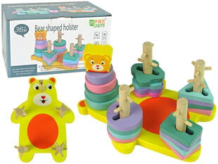 Koka klucīšu spēle bērniem Lean Toys Teddy Bear  cena un informācija | Attīstošās rotaļlietas | 220.lv