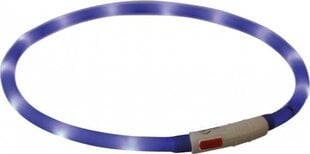 Trixie LED apkakle USB, silikona, XS-XL 70 cm/10 mm, zila cena un informācija | Apkakles, siksnas suņiem | 220.lv