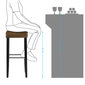 2 gab. bāra krēslu komplekts, mākslīgā āda, brūnā krāsā цена и информация | Virtuves un ēdamistabas krēsli | 220.lv