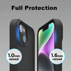 Komplekts - silikona vāciņš paredzēts iPhone 14 melns un Privacy aizsargstikls. cena un informācija | Telefonu vāciņi, maciņi | 220.lv