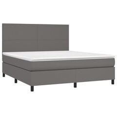 Atsperu gulta ar matraci vidaXL, 180x200 cm, pelēks cena un informācija | Gultas | 220.lv