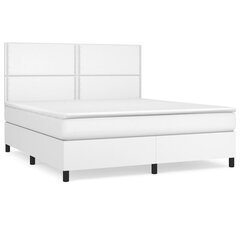 Atsperu gulta ar matraci vidaXL, 180x200 cm, balts cena un informācija | Gultas | 220.lv