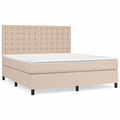 Atsperu gulta ar matraci vidaXL, 180x200 cm, kapučīno cena un informācija | Gultas | 220.lv