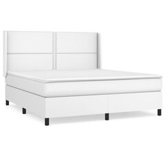 Atsperu gulta ar matraci vidaXL, 180x200 cm, balts цена и информация | Кровати | 220.lv
