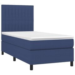 Atsperu gulta ar matraci un LED gaismām vidaXL, 100x200 cm, zils цена и информация | Кровати | 220.lv
