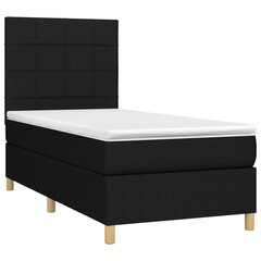 Atsperu gulta ar matraci un LED gaismām vidaXL, 100x200 cm, melns цена и информация | Кровати | 220.lv
