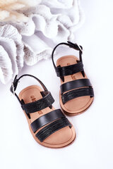 Bērnu spīdīgas sandales, melnas Natalie 15322-69 цена и информация | Детские сандалии | 220.lv
