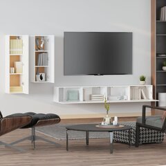 vidaXL 4-daļīgs TV skapīšu komplekts, balts, inženierijas koks cena un informācija | TV galdiņi | 220.lv
