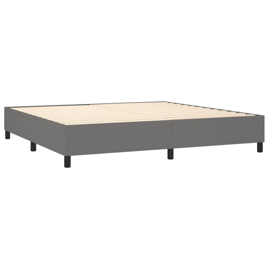 Atsperu gulta ar matraci un LED gaismām vidaXL, 200x200 cm, tumši pelēks cena un informācija | Gultas | 220.lv