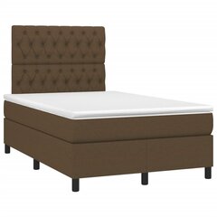 Atsperu gulta ar matraci un LED gaismām vidaXL, 120x200 cm, tumši brūns cena un informācija | Gultas | 220.lv