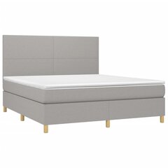 Atsperu gulta ar matraci un LED gaismām vidaXL, 180x200 cm, gaiši pelēks cena un informācija | Gultas | 220.lv