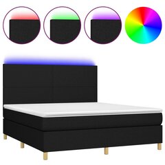 Кровать vidaXL, 180х200 см, черный цена и информация | Кровати | 220.lv