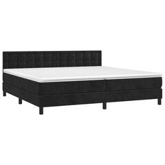 Atsperu gulta ar matraci un LED gaismām vidaXL, 200x200 cm, melns cena un informācija | Gultas | 220.lv