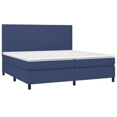 Atsperu gulta ar matraci un LED gaismām vidaXL, 200x200 cm, zils cena un informācija | Gultas | 220.lv