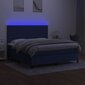 Atsperu gulta ar matraci un LED gaismām vidaXL, 160x200 cm, zils cena un informācija | Gultas | 220.lv