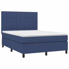 vidaXL atsperu gulta ar matraci, LED, zils audums, 140x200 cm cena un informācija | Gultas | 220.lv