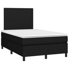 Atsperu gulta ar matraci un LED gaismām vidaXL, 120x200 cm, melns цена и информация | Кровати | 220.lv