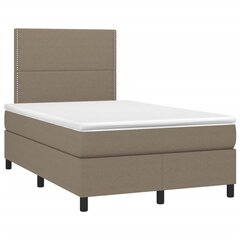 Atsperu gulta ar matraci un LED gaismām vidaXL, 120x200 cm, pelēkbrūns cena un informācija | Gultas | 220.lv