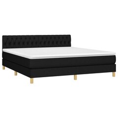 Atsperu gulta ar matraci un LED gaismām vidaXL, 180x200 cm, melns цена и информация | Кровати | 220.lv