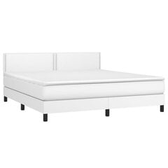 Atsperu gulta ar matraci un LED gaismām vidaXL, 180x200 cm, balts cena un informācija | Gultas | 220.lv