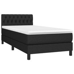 Atsperu gulta ar matraci un LED gaismām vidaXL, 100x200 cm, melns cena un informācija | Gultas | 220.lv
