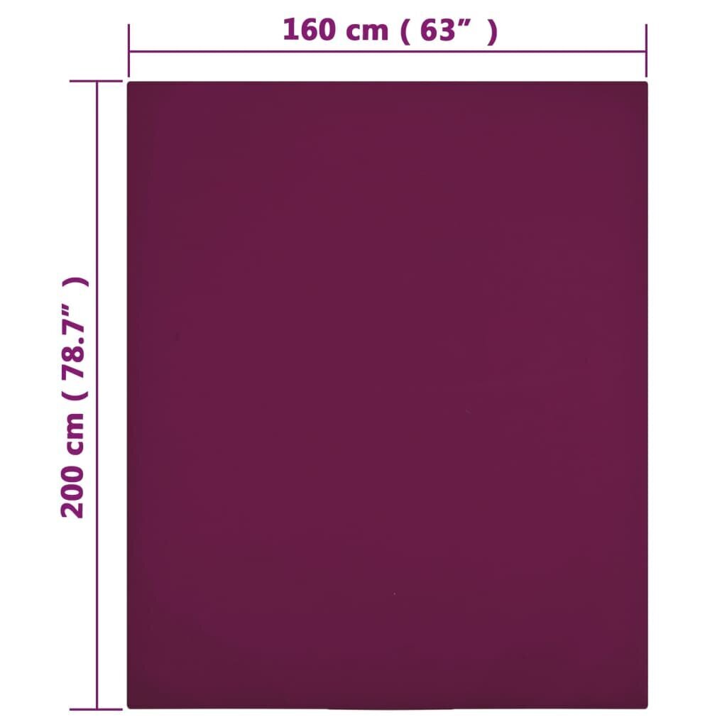 vidaXL palagi ar gumiju, 2 gab., vīnsarkani, 160x200 cm, kokvilna цена и информация | Palagi | 220.lv