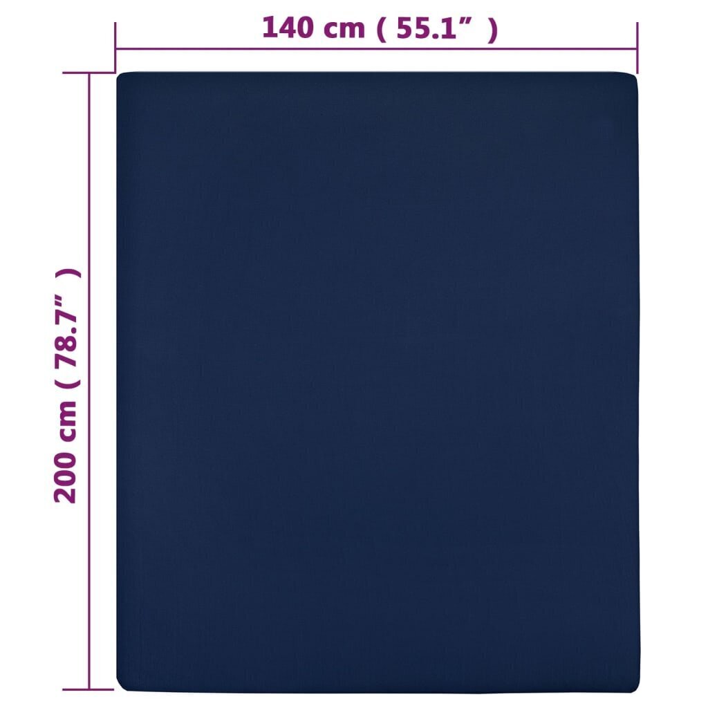 vidaXL palagi ar gumiju, 2 gab., tumši zili, 140x200 cm, kokvilna цена и информация | Palagi | 220.lv