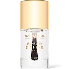 Makeup Revolution Revolution Speed ​​& Shine Top Coat - Nagu laka, 10 ml cena un informācija | Nagu lakas, stiprinātāji | 220.lv