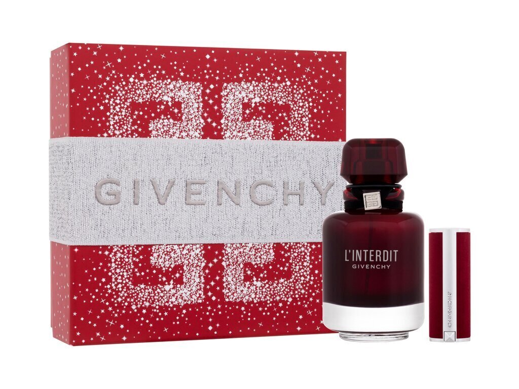 Komplekts Givenchy L`interdit Rouge sievietēm: parfimērijas ūdens EDP, 50 ml + lūpu krāsa Deep Velvet Color 37 Rouge Graine цена и информация | Sieviešu smaržas | 220.lv