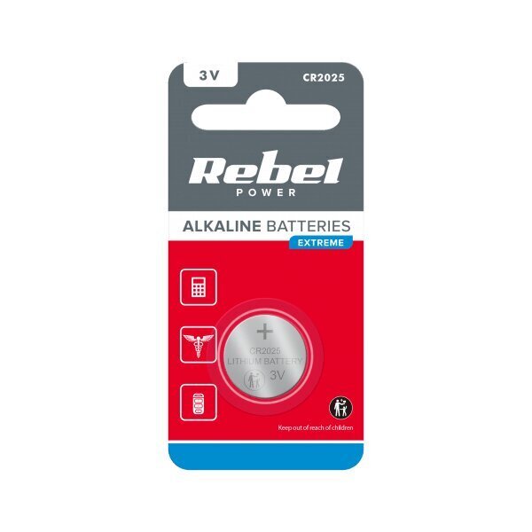 Baterija Rebel CR2025 Extreme, 1 gab cena un informācija | Baterijas | 220.lv