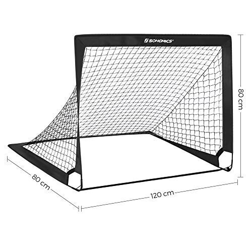 Futbola vārtu komplekts SZQ122B02, 2 daļas, melns цена и информация | Futbola vārti un tīkls | 220.lv