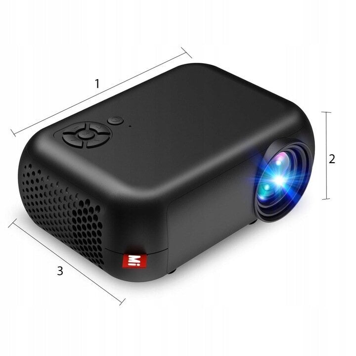 Kompakts mini projektors, ekrāns 13-100 collas cena un informācija | Projektori | 220.lv