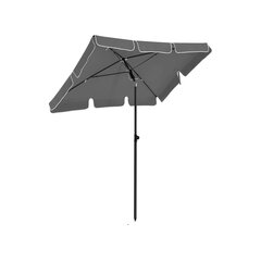 Taisnstūra formas lietussargs 200 x 125 cm, pelēkā krāsā cena un informācija | Saulessargi, markīzes un statīvi | 220.lv