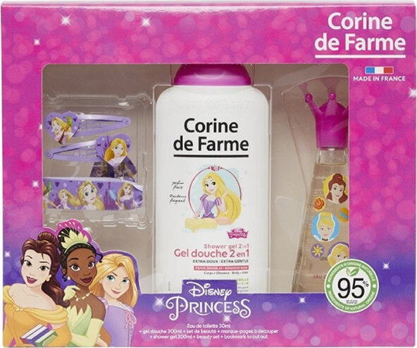 Komplekts Corine De Farme Disney meitenēm:tualetes ūdens EDT, 30 ml + dušas želeja, 300 ml + matu sprādzes + rokassprādze цена и информация | Bērnu smaržas | 220.lv