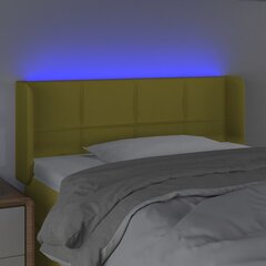 vidaXL gultas galvgalis ar LED, 103x16x78/88 cm, zaļš audums цена и информация | Кровати | 220.lv