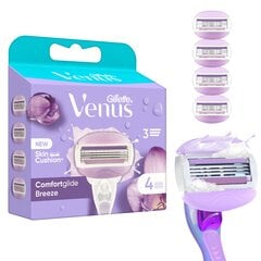 Сменные кассеты для бритья Gillette Venus Breeze, 4 шт. цена и информация | Косметика и средства для бритья | 220.lv