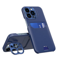 Leather Stand piemērots iPhone 14 Pro, zils cena un informācija | Telefonu vāciņi, maciņi | 220.lv