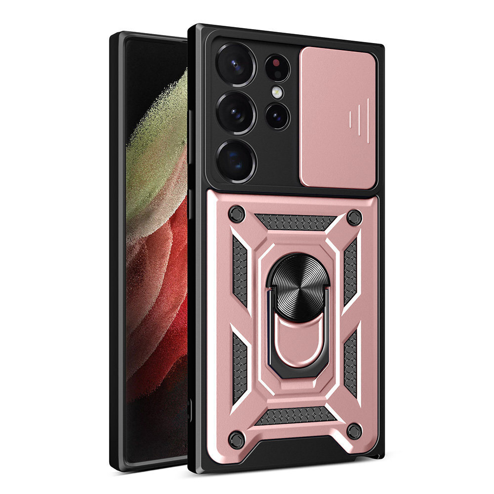 Hybrid Armor Camshield piemērots Samsung Galaxy S23 Ultra, rozā cena un informācija | Telefonu vāciņi, maciņi | 220.lv