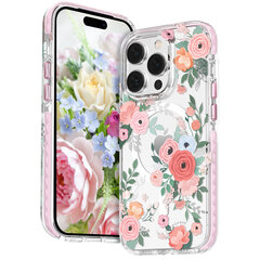 Kingxbar Flora Series piemērots iPhone 14 MagSafe, rozā cena un informācija | Telefonu vāciņi, maciņi | 220.lv