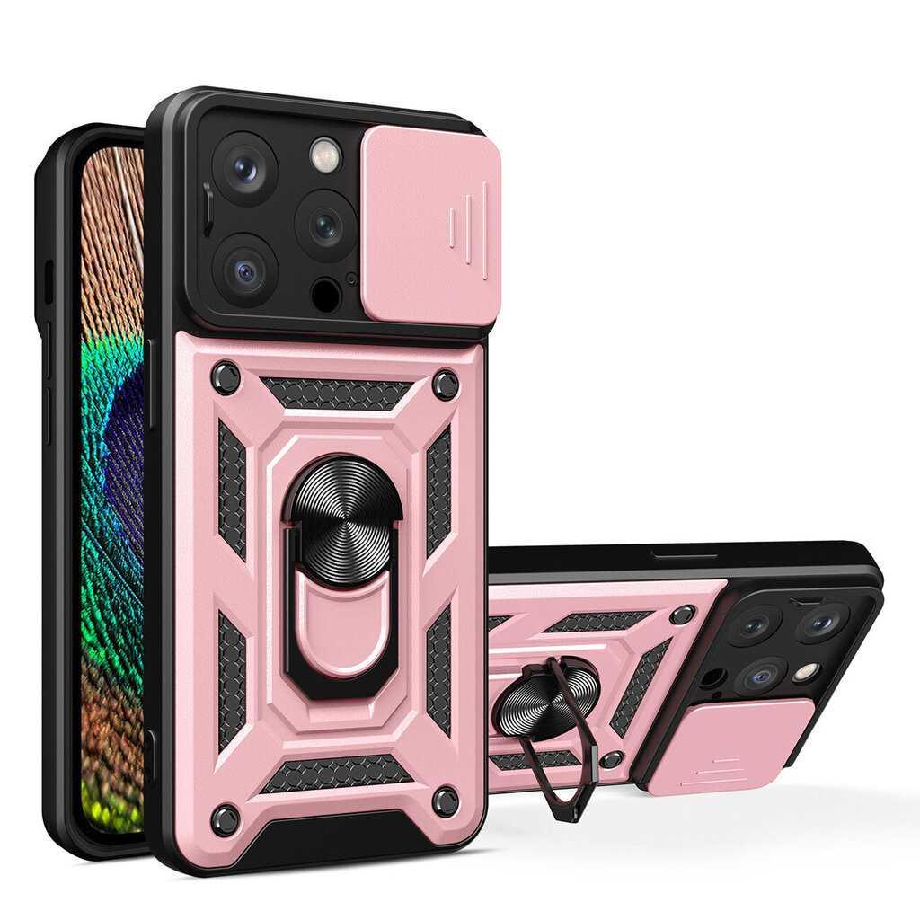 Hybrid Armor Camshield piemērots iPhone 14 Pro Max, rozā цена и информация | Telefonu vāciņi, maciņi | 220.lv