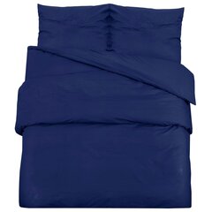 vidaXL gultasveļas komplekts, tumši zils, 225x220 cm, kokvilna cena un informācija | Gultas veļas komplekti | 220.lv