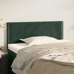 vidaXL gultas galvgalis, 100x5x78/88 cm, tumši zaļš samts cena un informācija | Gultas | 220.lv