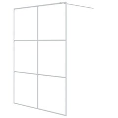 vidaXL dušas siena, 140x195 cm, caurspīdīgs ESG stikls, balta cena un informācija | Dušas durvis, dušas sienas | 220.lv