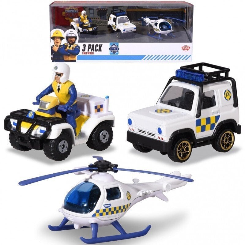 Fireman Sam Policijas automašīnu komplekts Jada, 3 gab cena un informācija | Rotaļlietas zēniem | 220.lv